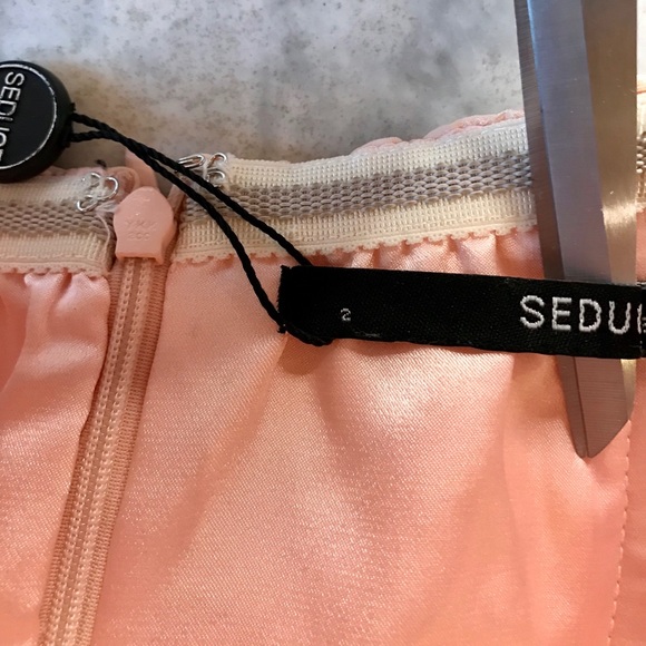 Peach Parfait Silk Strapless Dress - Picture 6 of 9